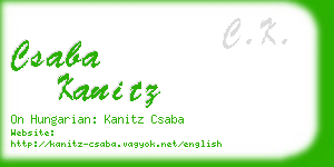 csaba kanitz business card